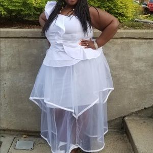 White Ashley Stewart outfit